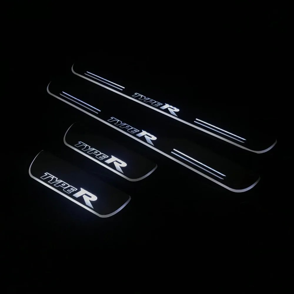 RQXR led движущиеся дверные потертости для Honda Civic dynamic дверные подоконники пластины с плоской подкладкой наложения потока/фиксированный свет, 4 шт