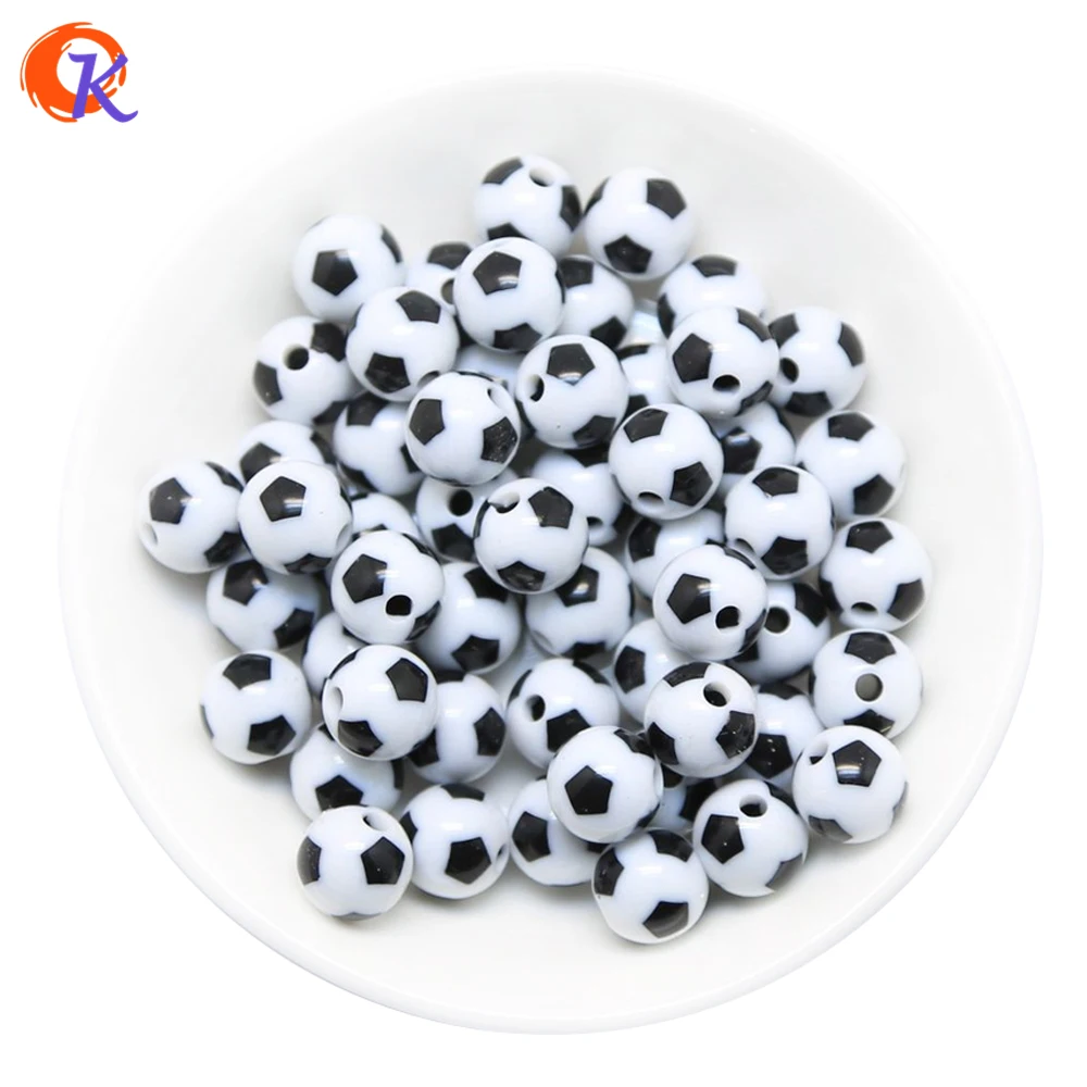 

Cordial Design Most Popular 100pcs/lot 12mm White Color Soccer Beads For Sport Beads For Event CDWB-517173