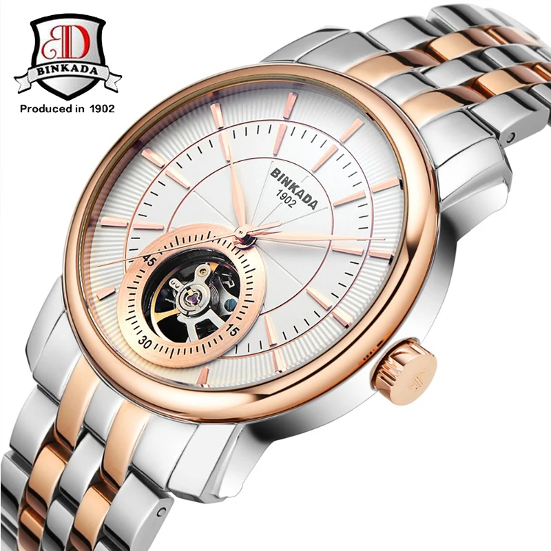 

Fashion BINKADA Watches Mens Self Wind Automatic Mechanical Watch High Quality Analog Business Men Wristwatch Relogio Masculino