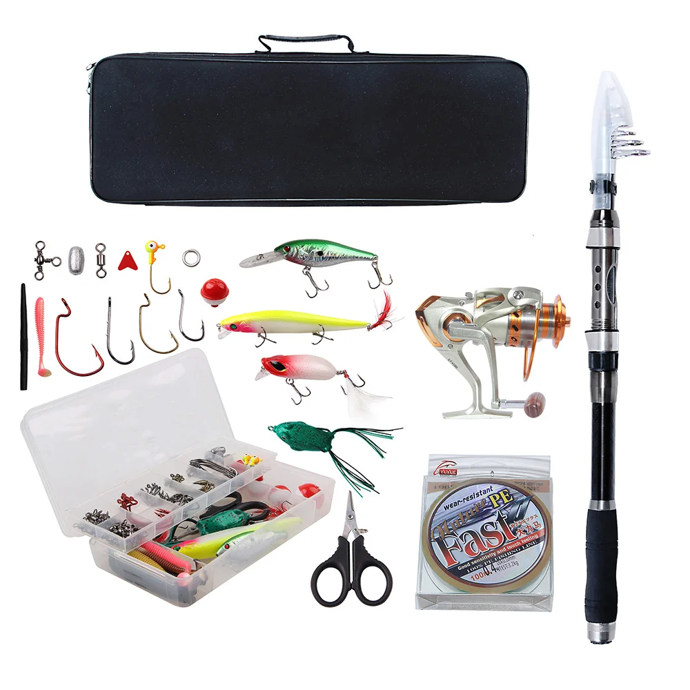Hyaena Telescopic Fishing Rod Combo With Reel 2.1M/2.4M/2.7M/3.0M/3.6M Carbon Rod 120pcs Fishing Gear Pole Set Hyaena Telescopic Fishing Rod Combo With Reel 2.1M/2.4M/2.7M/3.0M/3.6M Carbon Rod 120pcs Fishing Gear Pole Set
