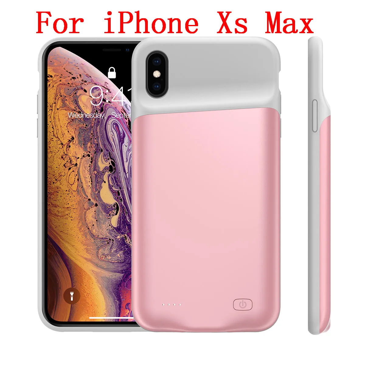 Для iPhone Xs Max X Xs XR чехол для зарядного устройства 4000 мАч переносной чехол для зарядки PowerBank для iPhone Xr 5200 мАч чехол с аудио - Цвет: Xs Max Rose 5200mAh