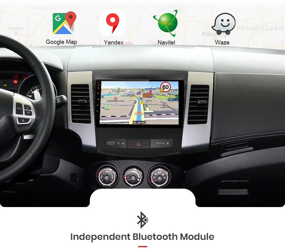 Top AWESAFE 2Din Headunit Android 8.1 4+64G CarPlay Radio Cassette Audio Multimedia Player For Mitsubishi Outlander xl 2 2005-2011 11