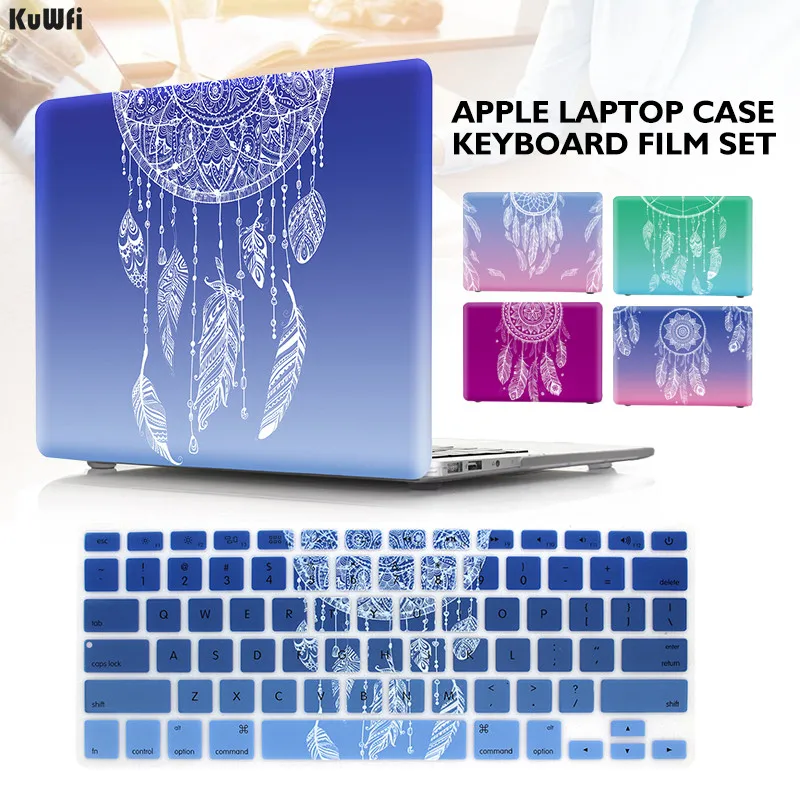 

KuWFi Laptop Case For Macbook Air 13 Case Fashion Kit ABS+Silicone Scratchproof with Keyboard Cover Exquisite Protective Shell
