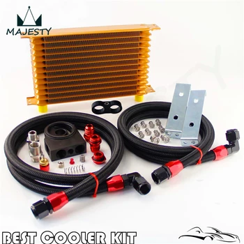 

Trust AN10 13 row oil cooler +Thermostatic / Thermostat Sandwich Plate kit Gold