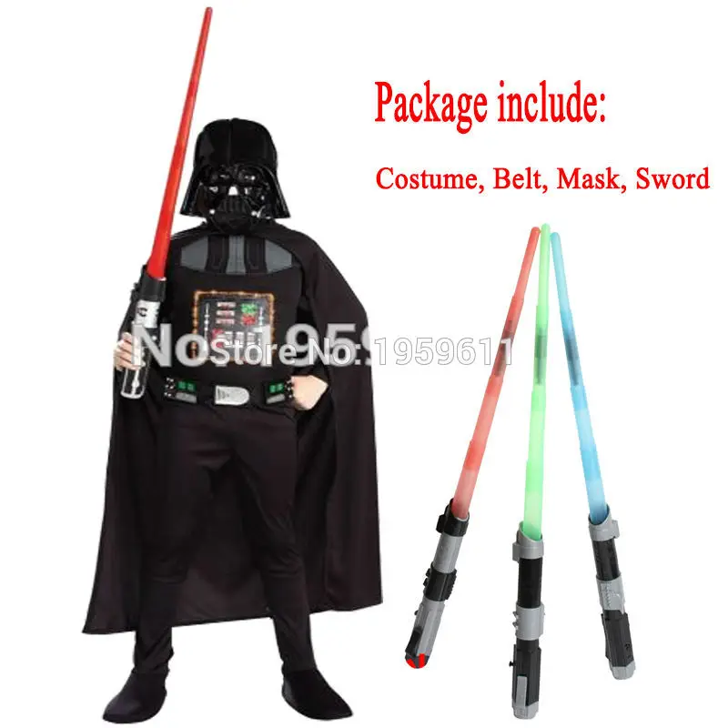 Star Wars Promo Darth Vader Costume Kids Boy Darth Vader Cosplay Costume Suit Kids Movie Costume With Sword