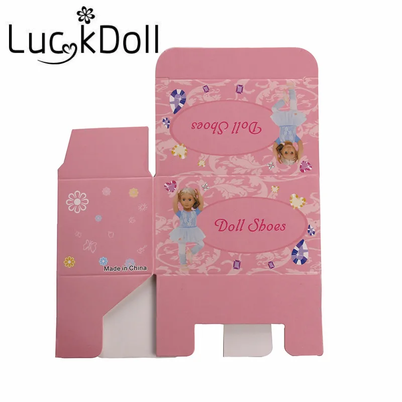 LUCKDOLL 5 шт. розовый складной подарочная коробка подходит 18 дюймов Американский 43 см детская кукла одежда аксессуары, игрушки для девочек, поколение, подарок