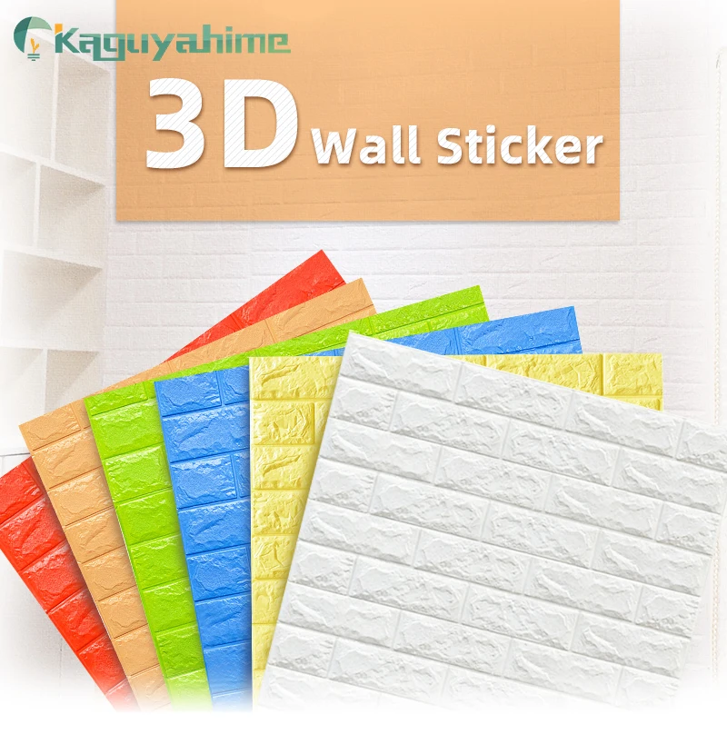 Kaguyahime DIY Wall Stickers Self-Adhesive Decor Wallpaper For Kids Room Kitchen Bedroom Waterproof Sticker 3D Wallpaper Brick