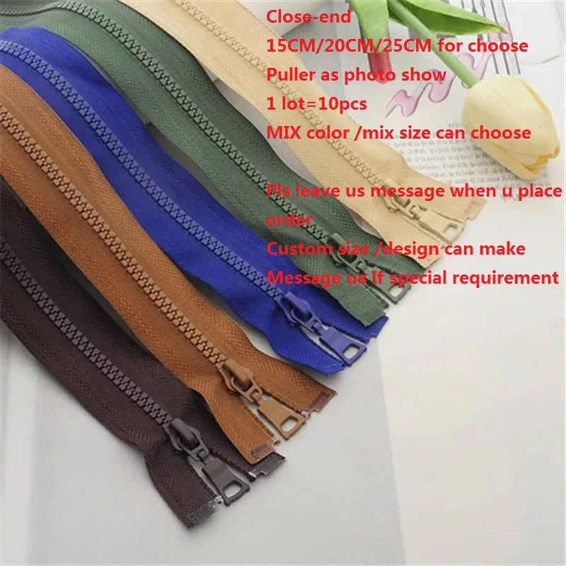 Пластмассовый рюкзак на молнии 15/20/25 см 10 шт.|plastic zipper|resin zipper25cm zipper |