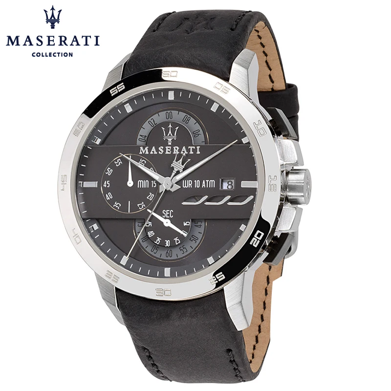 

Maserati Quartz Wristwatches Black Business Fashion Chronograph Watches Waterproof Stainless Steel Wristwatches R8824407002
