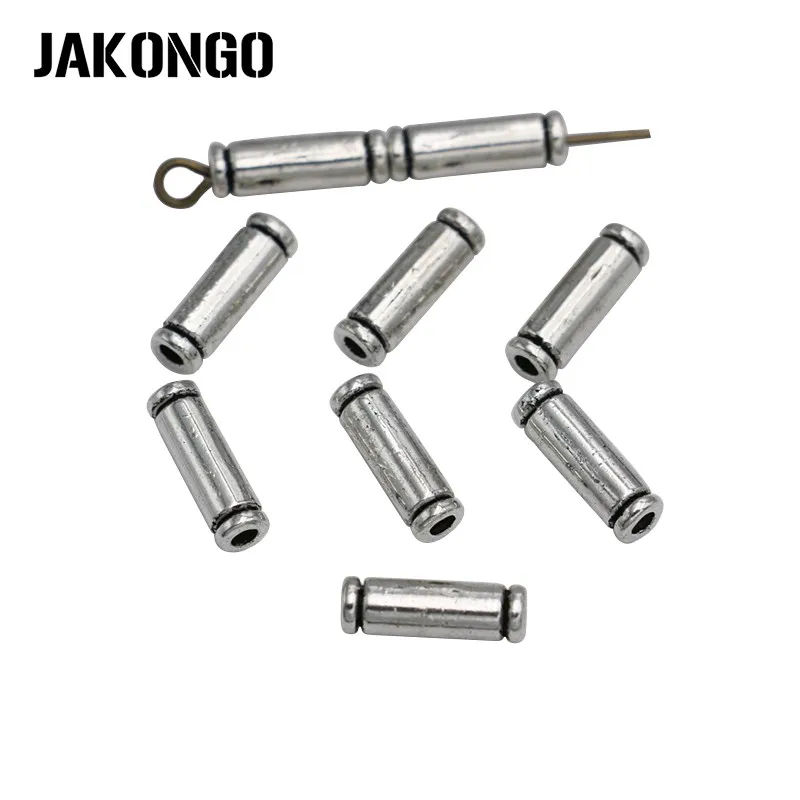 

JAKONGO Cylinder Spacer Beads Antique Silver Plated Loose Beads for Jewelry Making Bracelet DIY Handmade Craft 30pcs