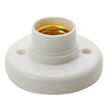 

E27 Screw Lamp Base Lampholder Light Bulb Socket Holder Plastic White Round Adapter