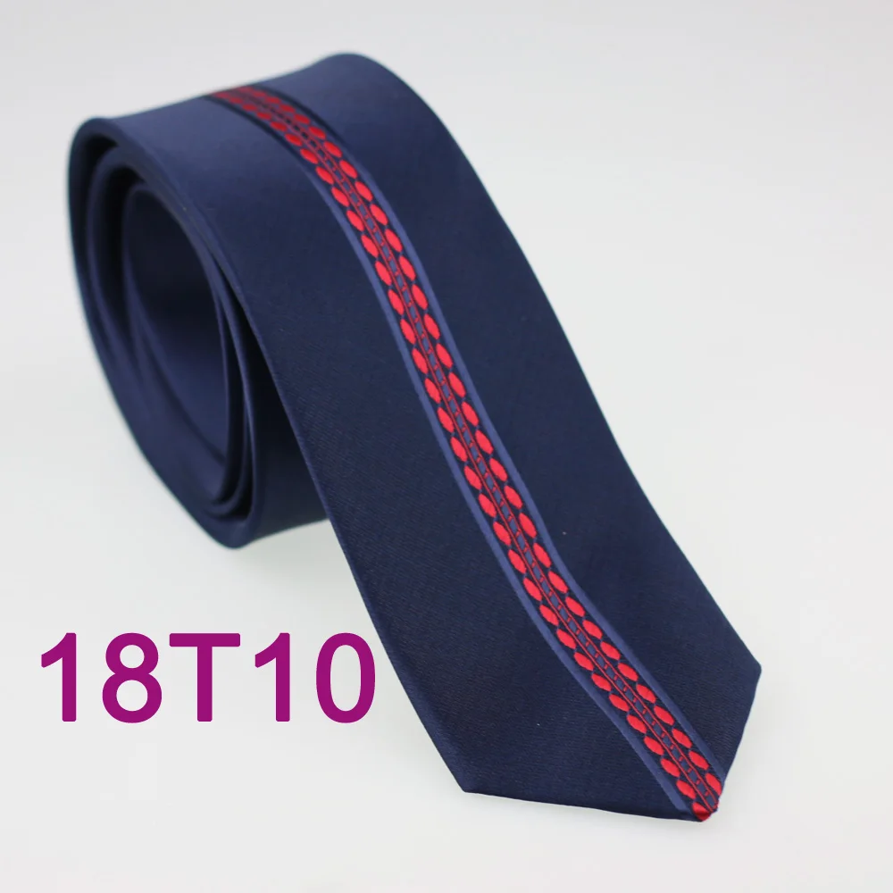 

YIBEI Coachella Ties Slim Navy Blue Tie With Red Dots Vertical Stripe Neckties Skinny Microfiber Neck Tie Narrow 6cm Men Corbata