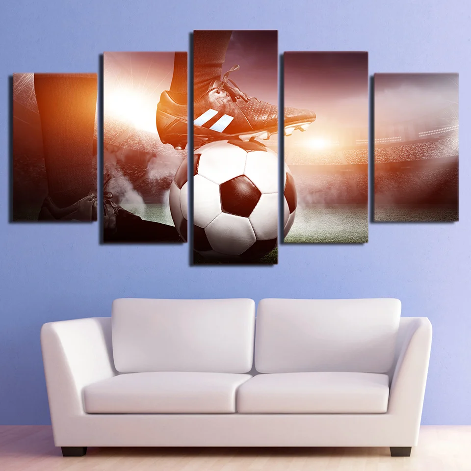 Best Abstract Canvas Painting Wall Art Canvas Painting 5 Piece Hd Print Football Game Framed Posters And Prints Canvas Art Home Decor