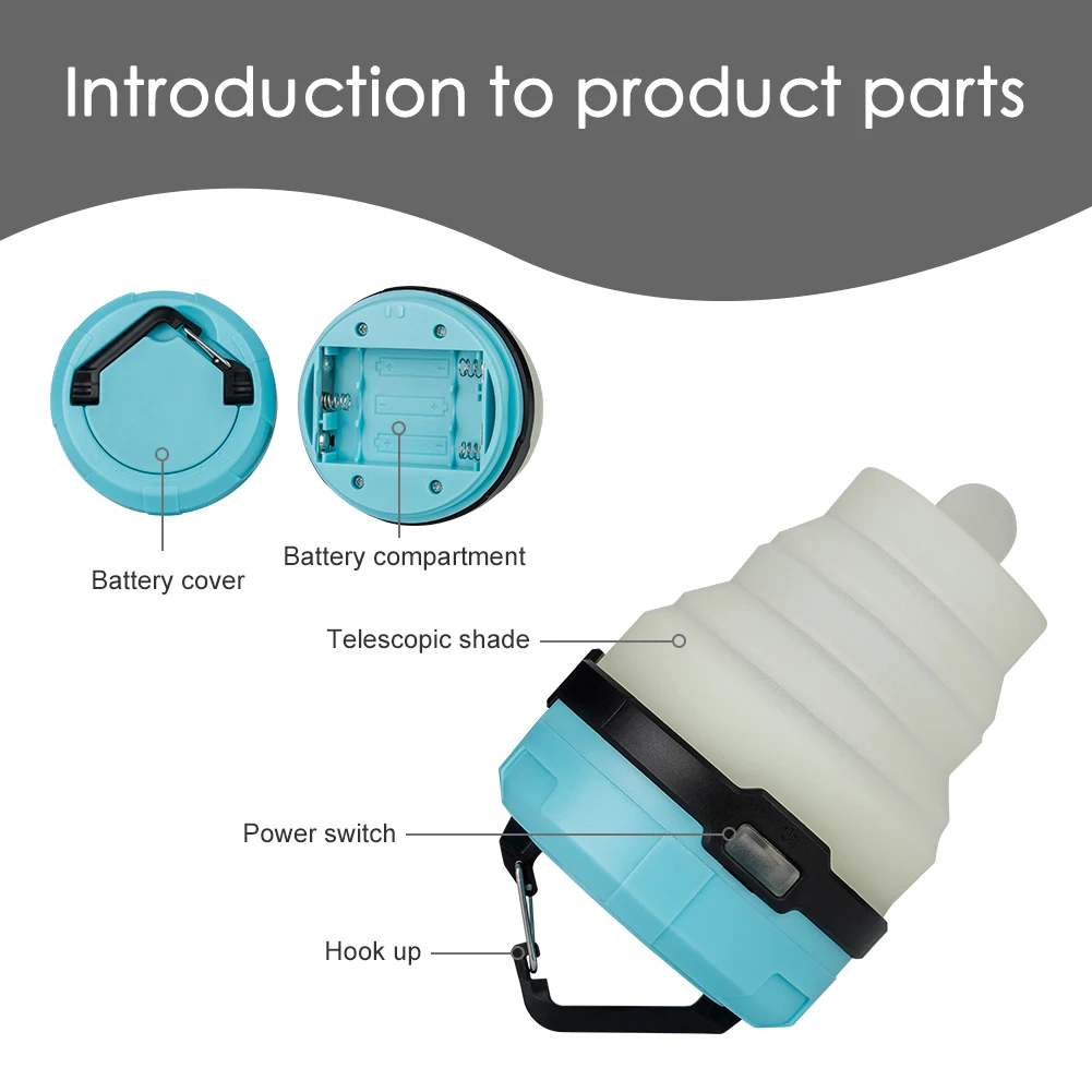 

Mini LED Lamp Folding Portable Lanterna Stretch Silica gel Camping lamp Irregular LED Camping Lantern Light