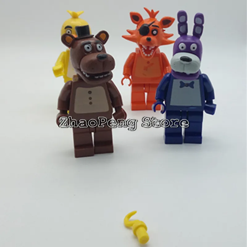 4 шт./лот 5 дюймов пять ночей на Freddy's Building блоки Juguetes фигурки Foxy Freddy Chica героев