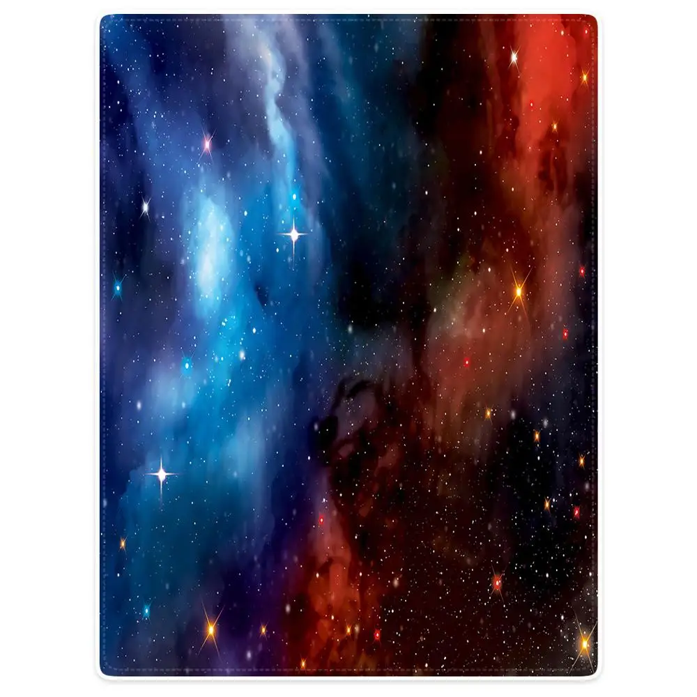 

Blankets Cobertor Warmth Soft Plush Starry Sky Cosmic Galaxy Nebula Blue Sofa Bed Throw a Blanket Plaid
