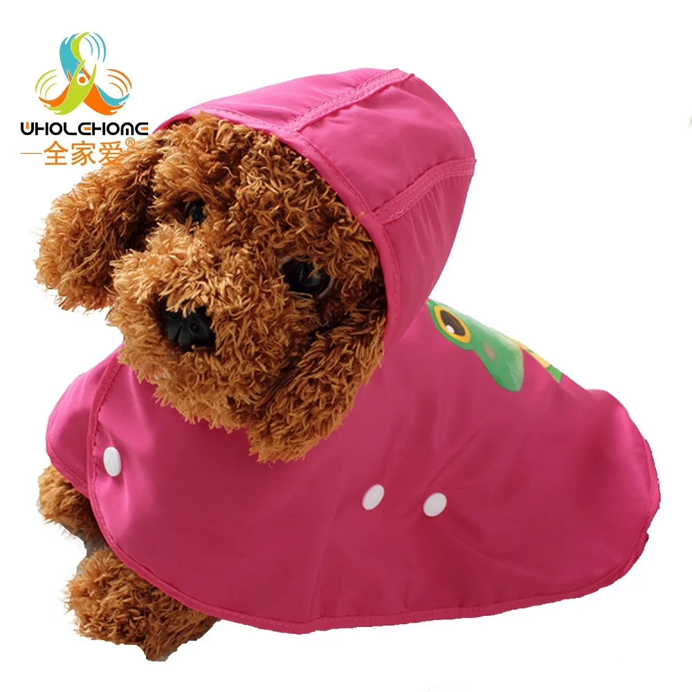 Pet Dog Hooded Waterproof Slicker Printed Clothes Rain Coat For Puppy Dogs Rainy Day's Cat's