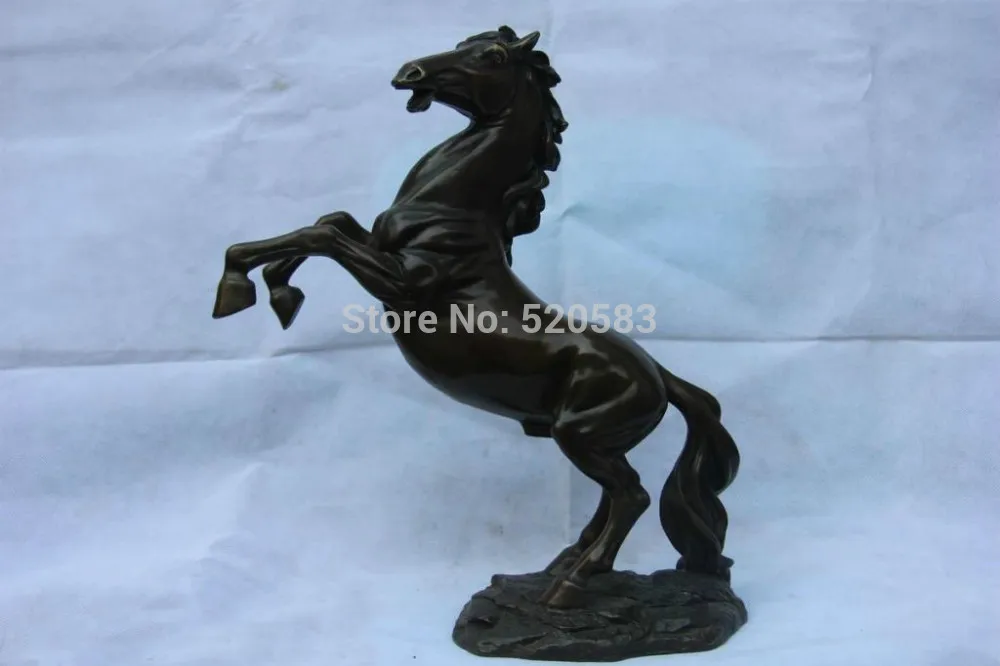 

free China Bronze Copper Carved Animal Successful Running Horse On Base Art Sculpture fast