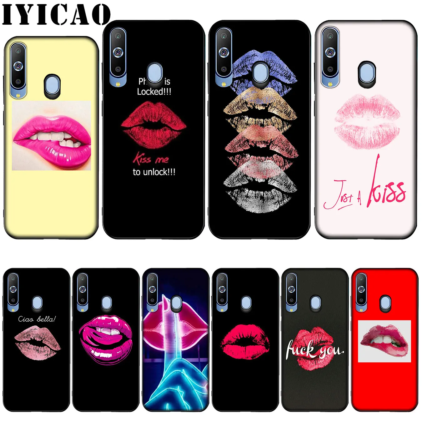 IYICAO Kiss With Lips Remarkable Popular Silicone Soft Case for Samsung Galaxy A10 A30 A40 A50 A70 M10 M20 M30 Cover | Мобильные