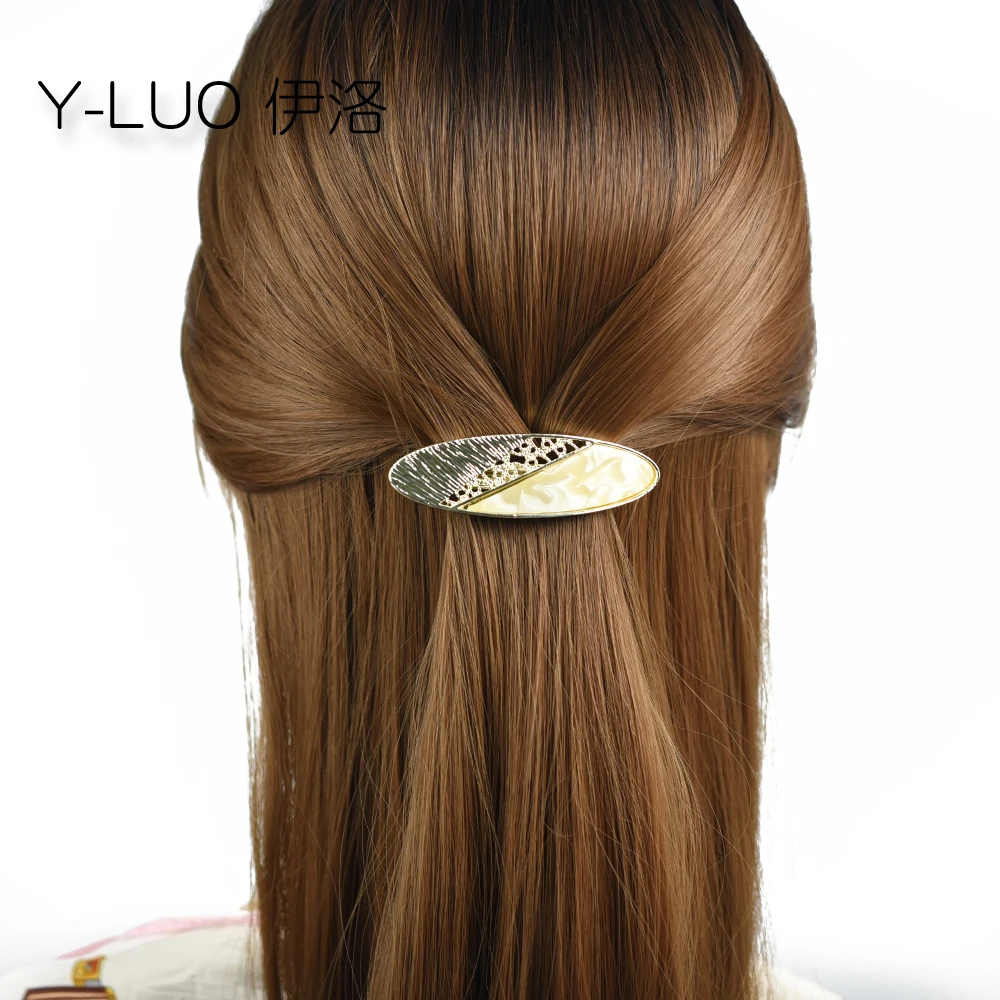 

Women headwears small cute hair clip beige patchwork hair barrette korean hair accessories for women