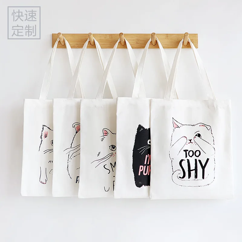 

Raged Sheep Soft Canvas Bag Large Capacity Women Shopping Bag Cat Fashion Recyclable Bag Simple Design Healthy Tote Hand Bag