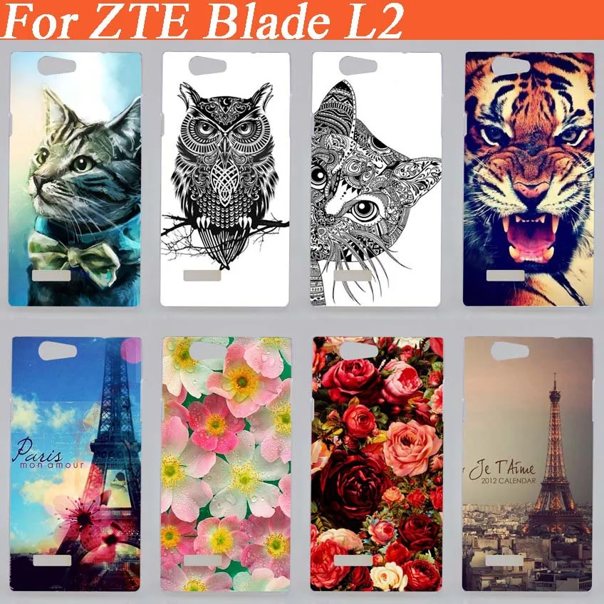 

pattern Case For ZTE Blade L2 Colorful painting hard plastic Cover for ZTE Blade L2 Transparent Phone Cases Bag Skill Shell Hood