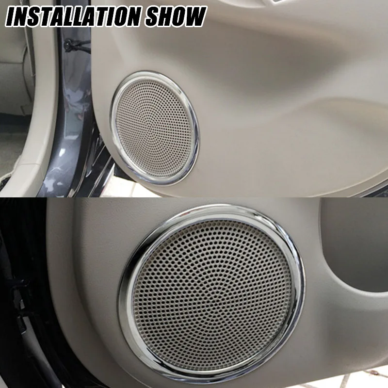 Для Nissan Versa Almera Latio 2012 2013 хромированная дверь стерео динамик кольцо Крышка отделка рамка автомобиля Стайлинг стикер