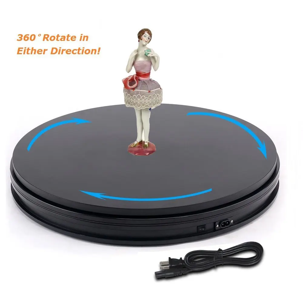 Universal 10" 25cm Led Light 360 Degree Electric Rotating Turntable for