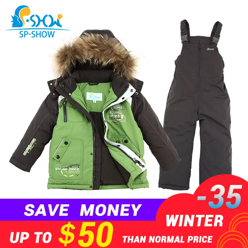 

2019 SP-SHOW Luxury Brand Children Winter Children's suit Jacket Boy and Girl Coats Kids Clothing Sets Ski Down & Parkas 0167