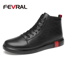 FEVRAL New Brand Winter Autumn Men Boots Quality Casual Ankle Boats Army Work Shoes British Split Leather Snow Boots Size 37~46