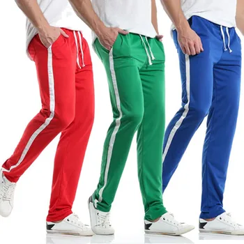 

KLV Men's Casual Slim Sports Pants Striped Trousers Baggy Harem Long Pants 6.11