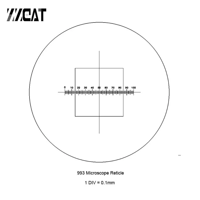

993 Cross Line Positive Frame Microscope Reticule Eyepiece Graticules Calibration Glass Slide Micrometer