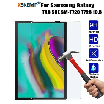 

XSKEMP Genuine Real Tempered Glass For Samsung Galaxy TAB S5E SM-T720 T725 10.5 Screen Protector Scratch-Resistant Film Coverage