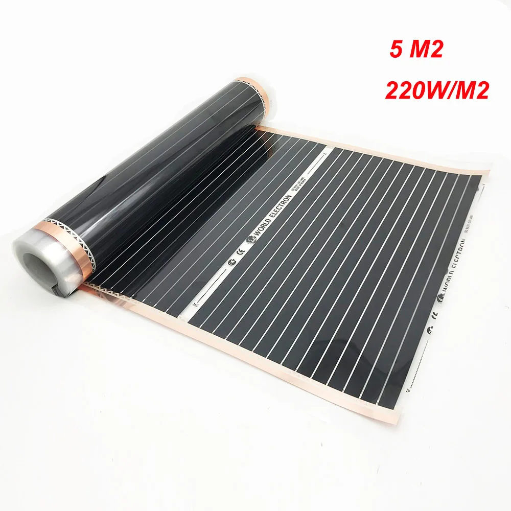 

Hot sale Best price 5 Sqm Electric Room warm Far infrared Carbon Fiber Heating Film, 50cm x 10m