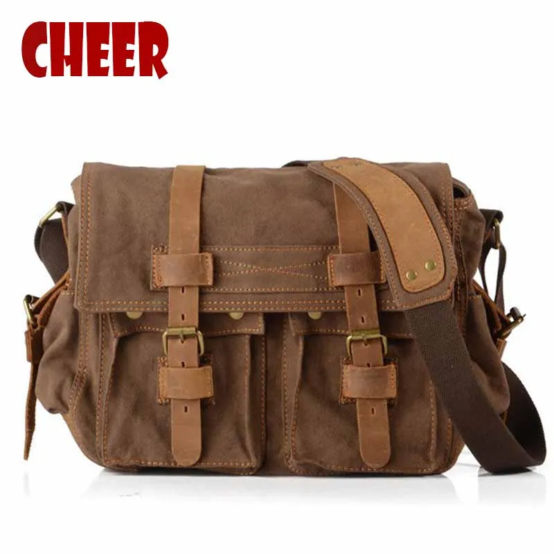 Color : 1#, Size : S DONGLU Mens Canvas Laptop Bag Messenger Bag Shoulder Messenger Briefcase