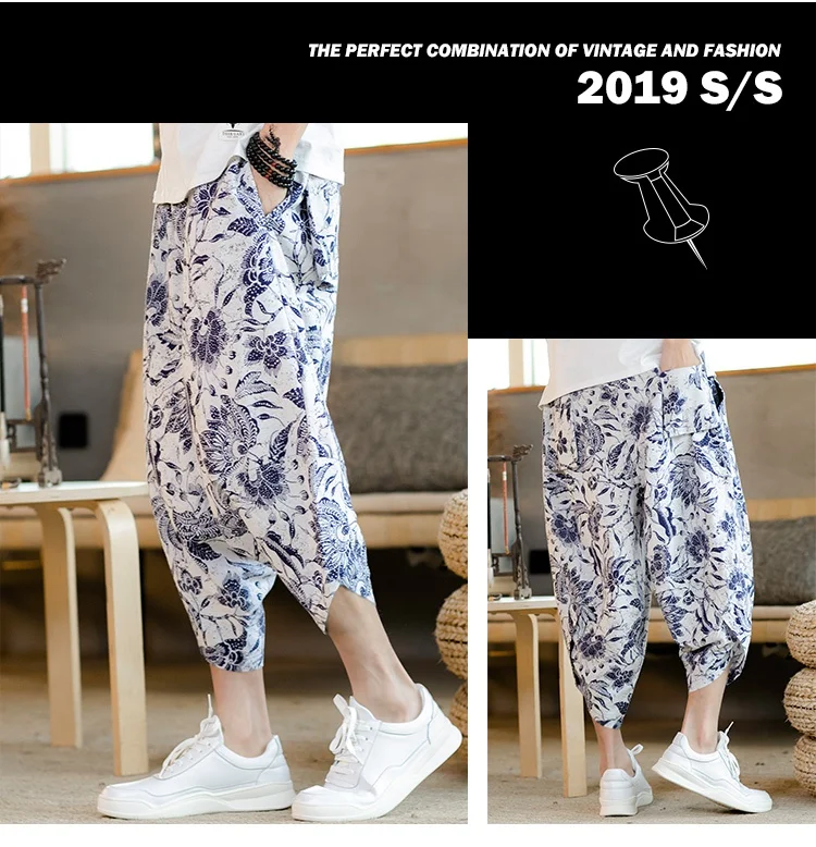 Zongke китайский стиль теленок-длина Мужские штаны для бега японский уличные брюки мужские брюки хип-хоп шаровары Мужские Jogger 2019