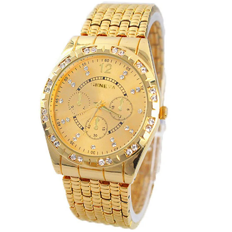 Серебристые и золотые мужские часы Топ Бренд роскошные часы алмаз металлический ремешок аналоговые кварцевые часы модные наручные часы Relogio Masculino