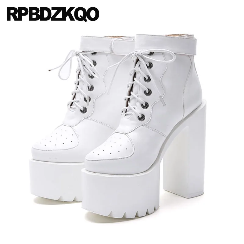 white round toe ankle boots