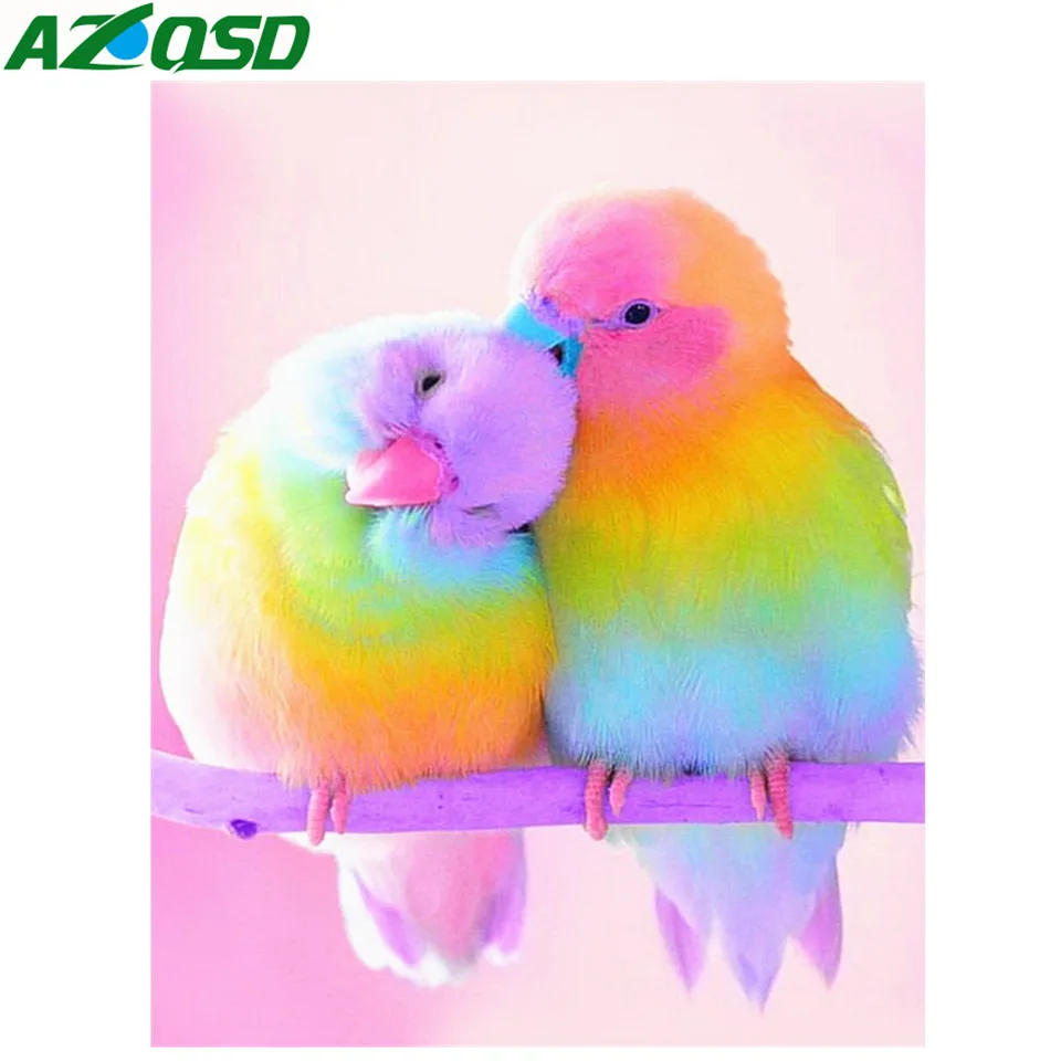 

AZQSD Diamond Mosaic Full Display Rhinestones Pictures Diamond Painting Birds Animal Wall Decoration Embroidery Cross Stitch Kit