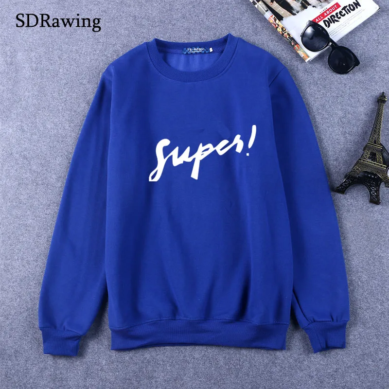 New supes Print Women Sweatshirts Cotton Casual Funny Sweatshirts For Lady Top  Hipster Tumblr Drop Ship