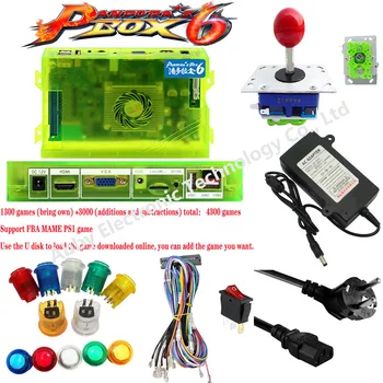

DIY Original Pandora Box 6 kit with 1300 in 1 PCB Jamma cable power supply joystick LED button for Arcade Game Machine Cabinet