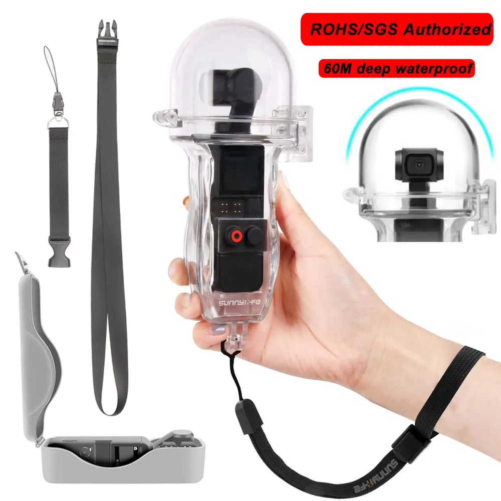 

JINSERTA Diving Case Underwater 60M Waterproof Housing Shell for DJI OSMO POCKET Handheld Gimbal Camera Vlog Diving Shooting