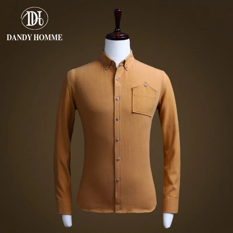 Бренд DANDY Homme бренд 55% хлопок 45% лен весна осень Мужская одежда черная рубашка молодой человек тонкие повседневные рубашки квадратный воротник Мода