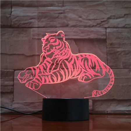 

Awesome 3D LED Night Lights Tiger with 7 Colors Light for Home Decoration Lamp Amazing Visualization Optical Lamp Gifts New Gift