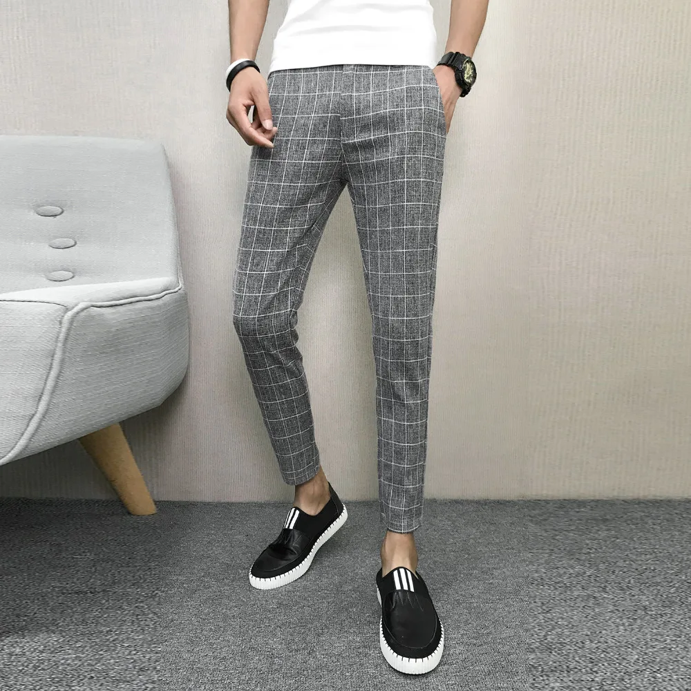 mens gray checkered pants