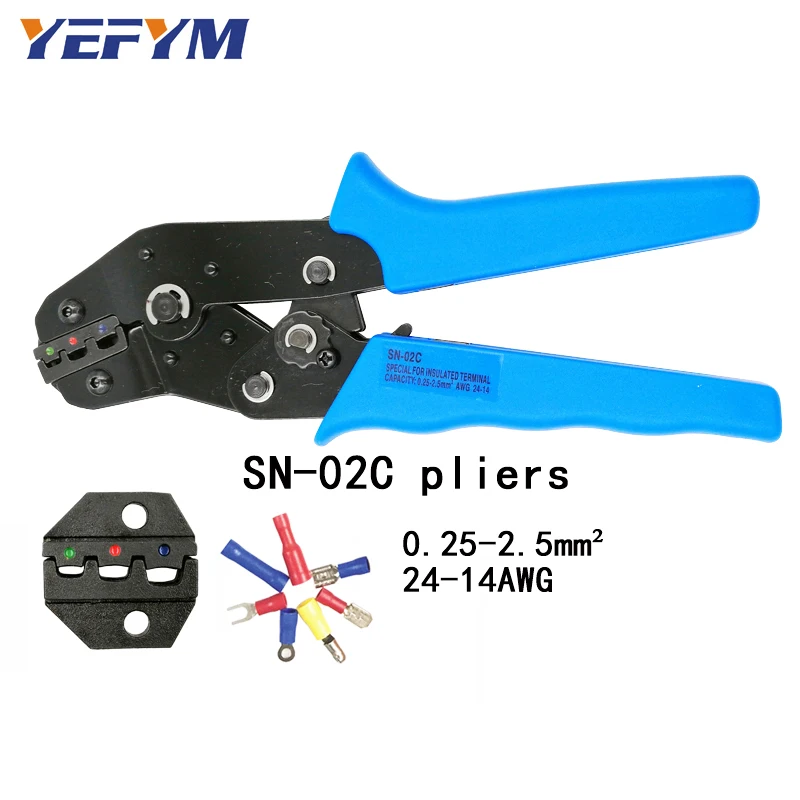 YEFYM SN 02C обжимные плоскогубцы Емкость 0 25 мм2 14 24AWG Европейский стиль зажим
