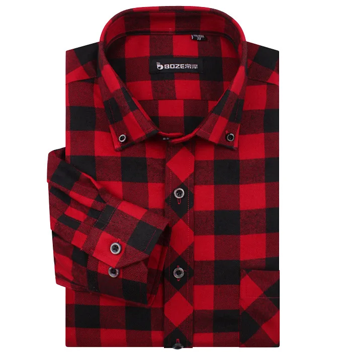 High Quality Famous Brand Men Fashion red and black plaid ...