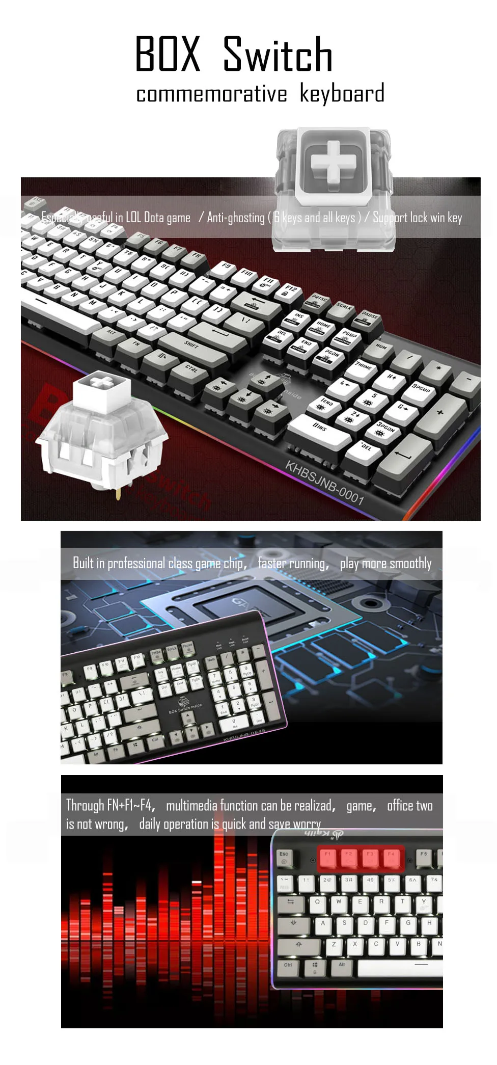 Механическая клавиатура 104 для планшетного компьютера PBT Keycaps Gamer Klavye USB Kailh Box Switch игровая клавиатура с подсветкой