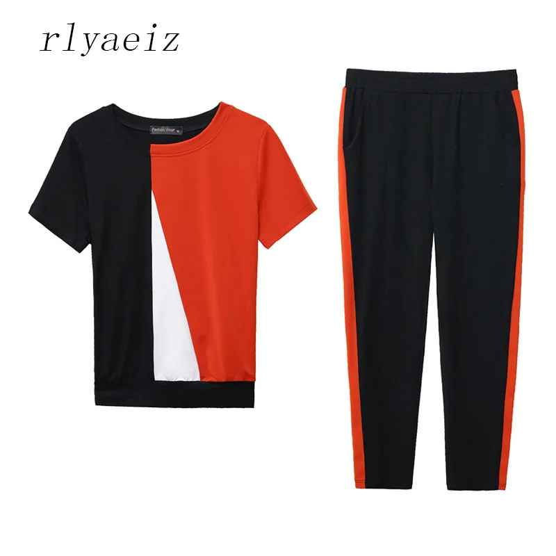 Модный женский спортивный костюм Rlyaeiz размера плюс 4XL из 2 предметов Новинка лета