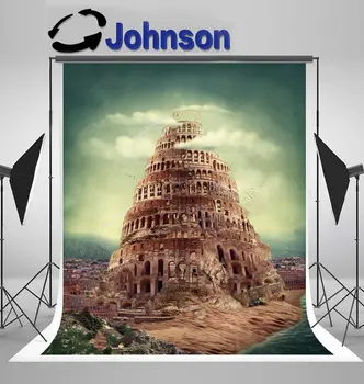 

tower babel religion concept clouds backgrounds Vinyl cloth High quality Computer print wall photo backdrop